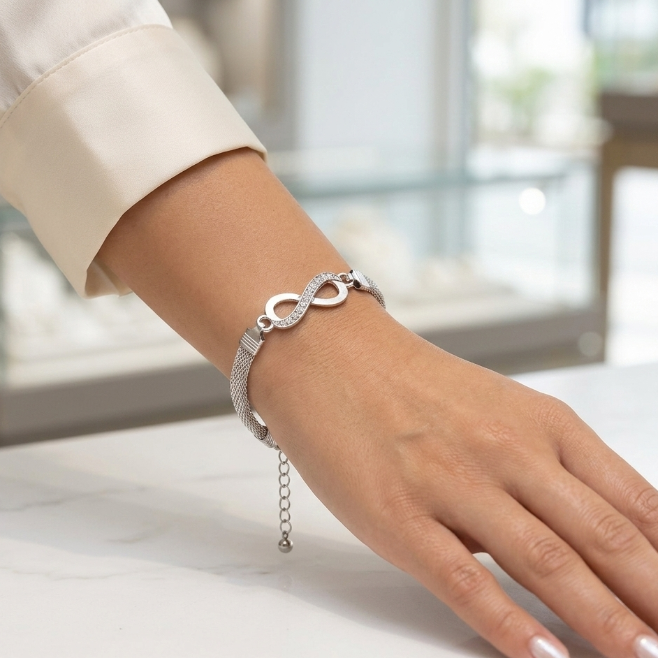 Infinity Bracelet Set with Zircon