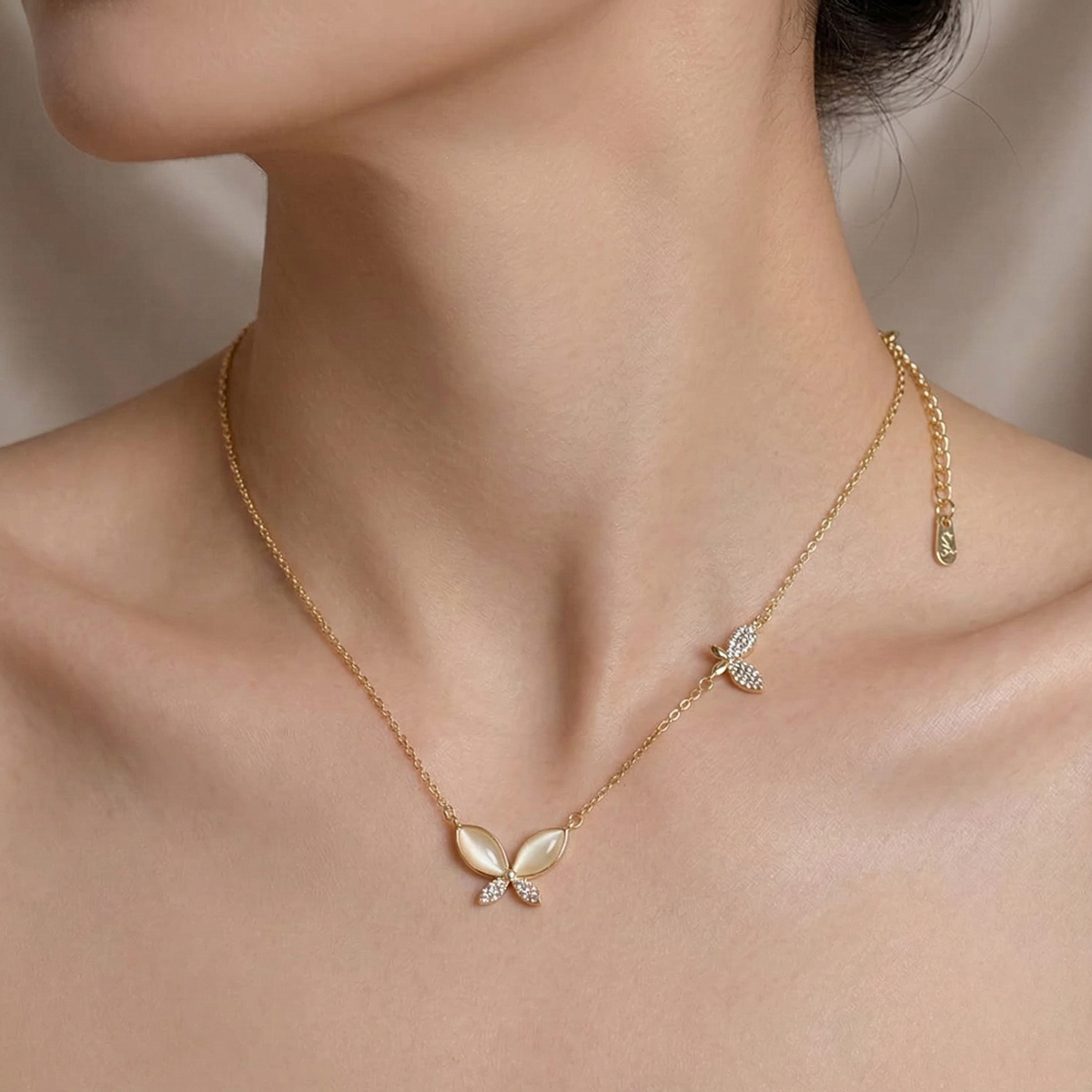 Double Butterfly Necklace