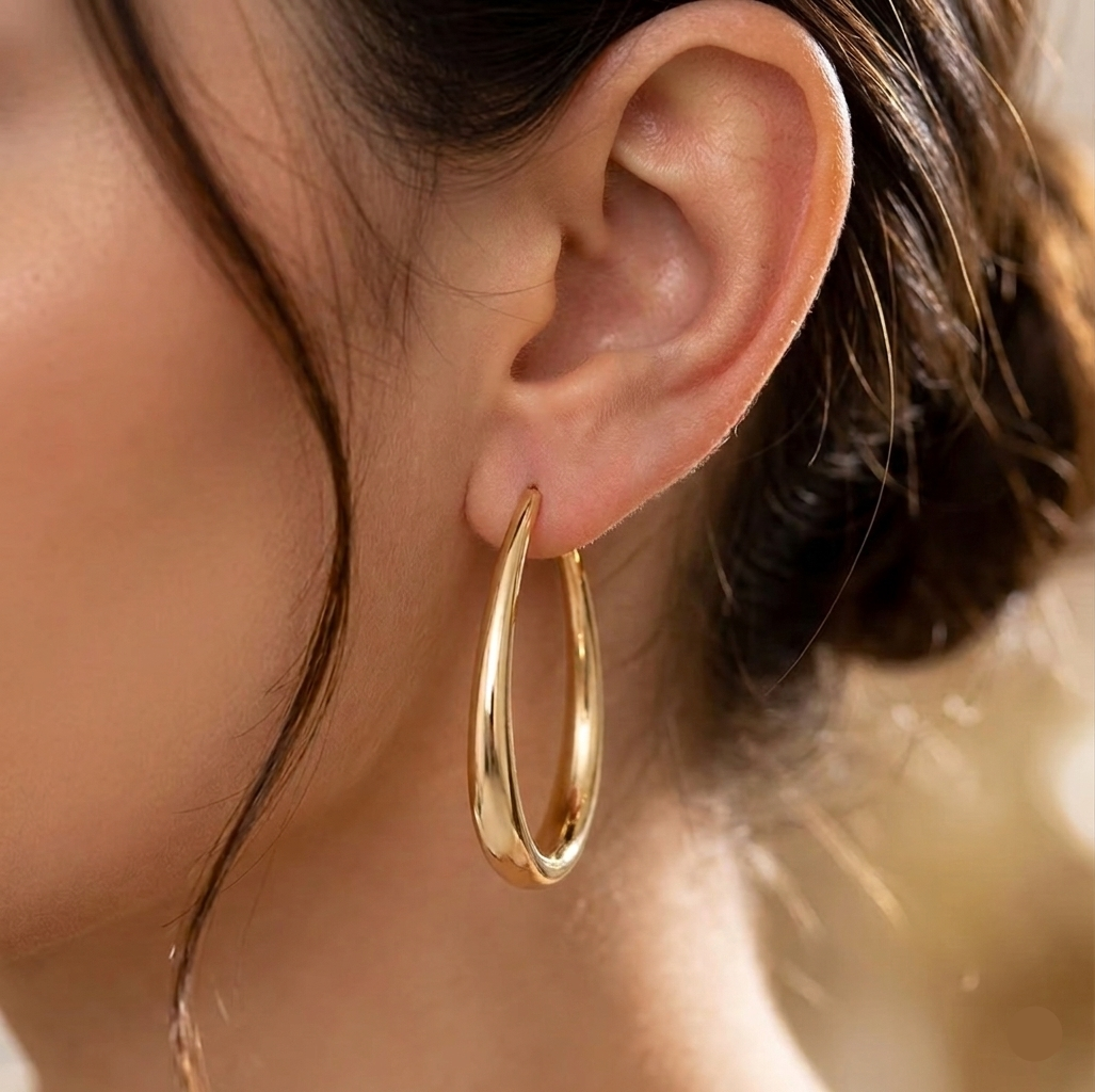 18K Gold Hoop Earrings