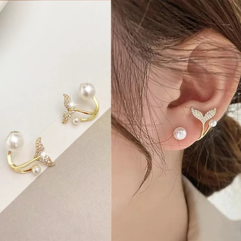Sea Mother-of-Pearl Earrings in 18K Gold