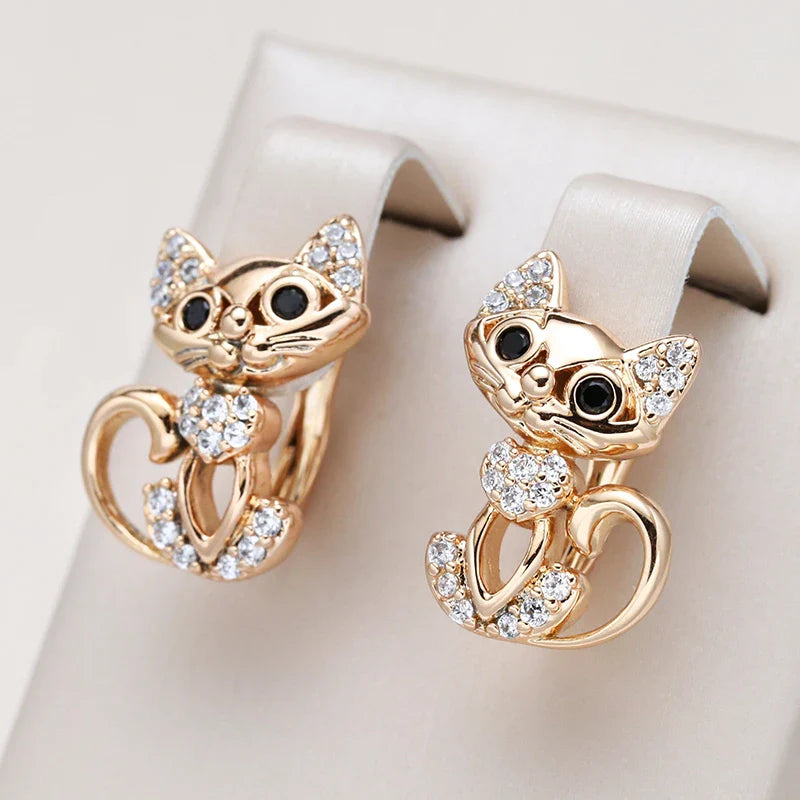 Kitten Earring with Zirconia