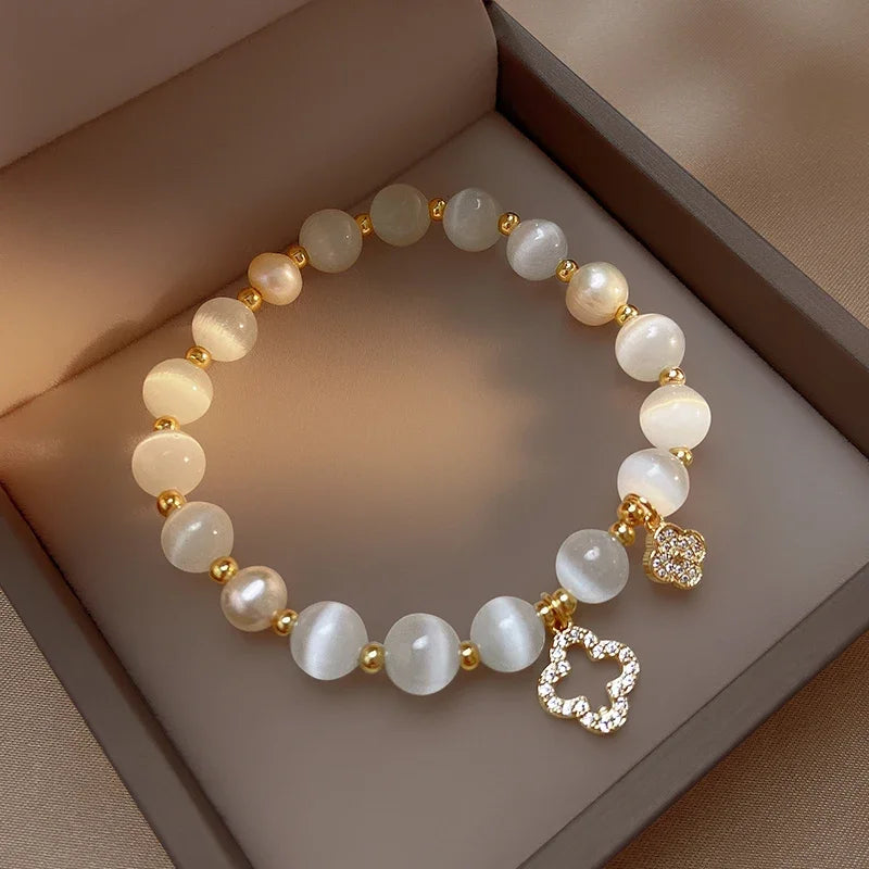Zirconium-Studded Pearl Bracelet