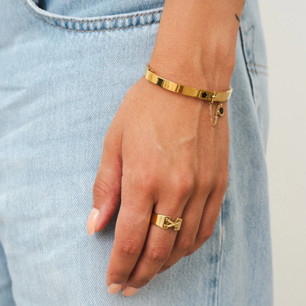 Charme Bangle Bracelet — 18K Gold Plated