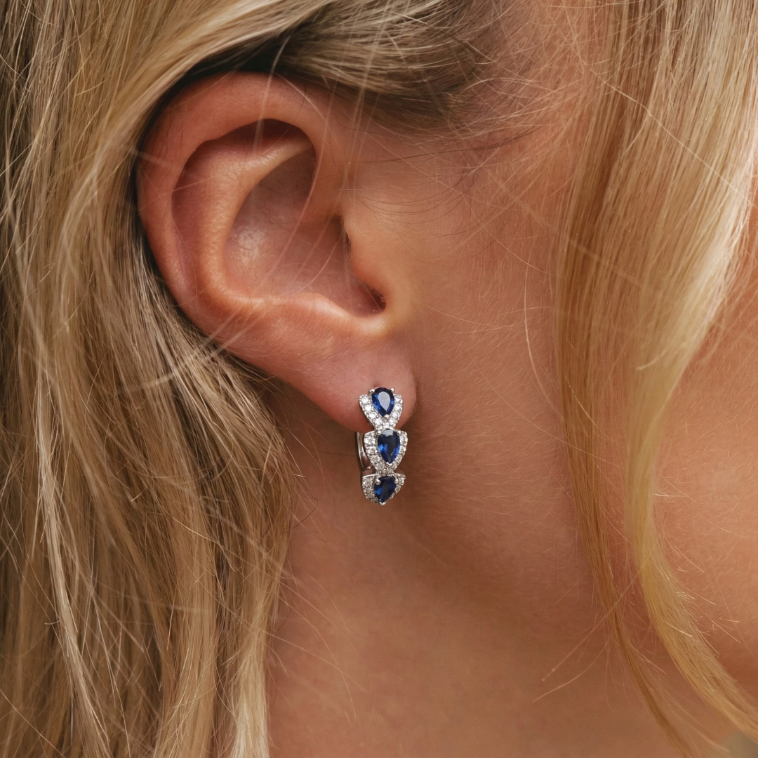 Elegant Hoop Earrings with Zirconium Stones