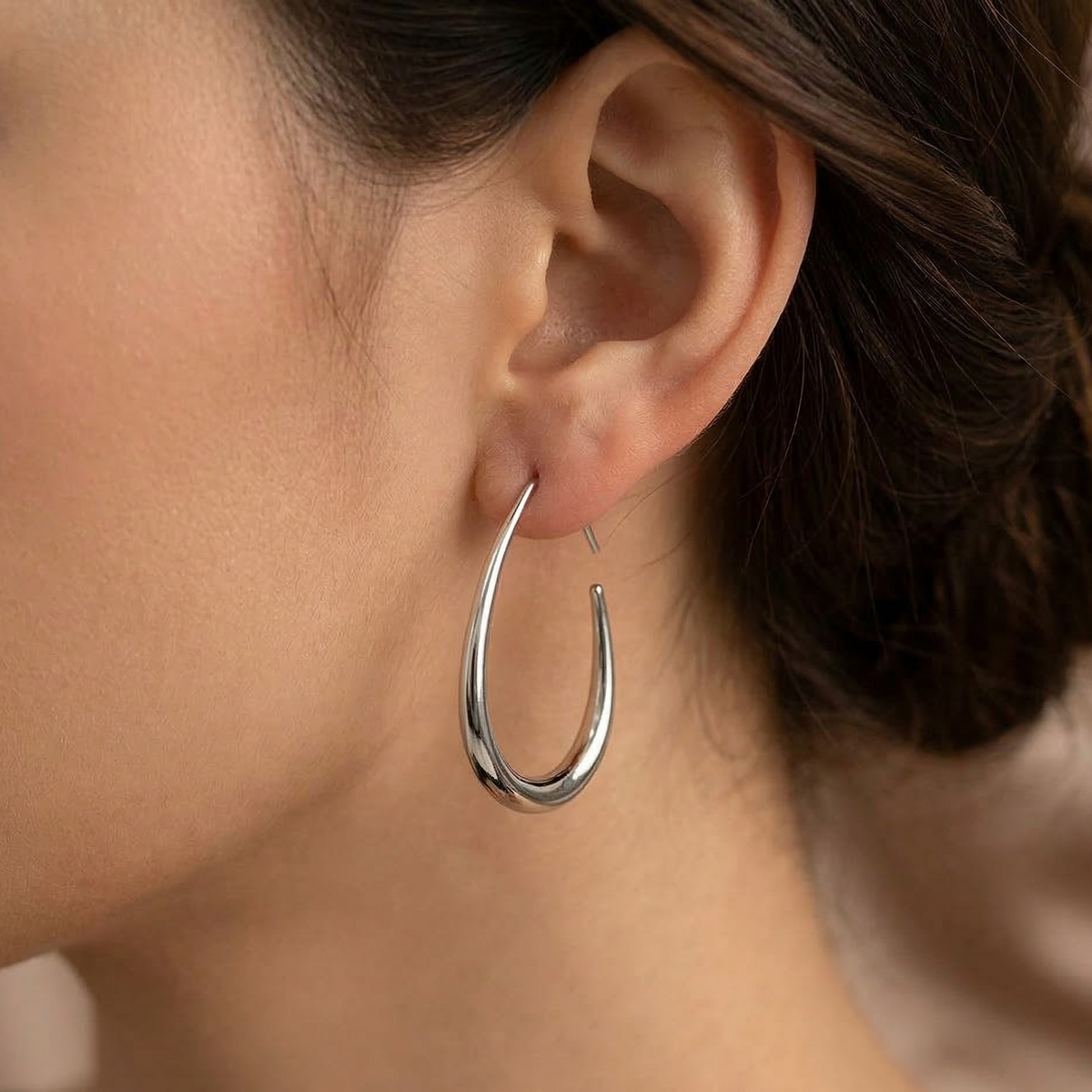 Geometric Oval Earrings