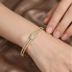 Interlaced Zircon-Set Bracelet