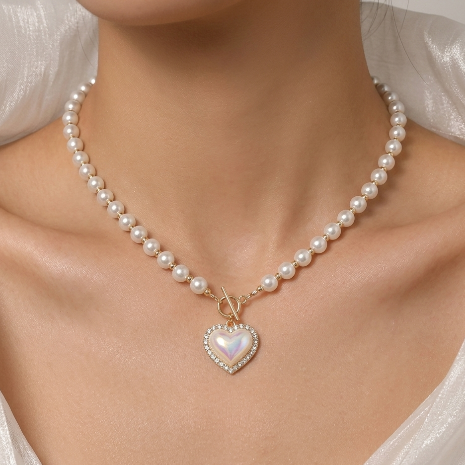 Radiant Heart Pearl Necklace