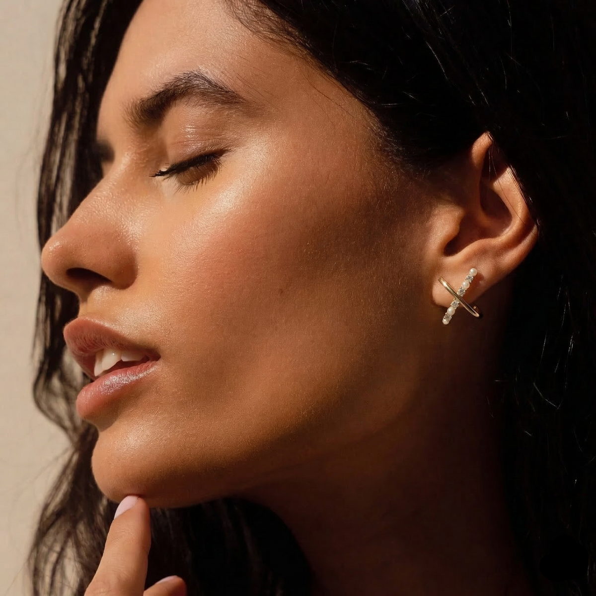 Double Zirconia Stud Earrings