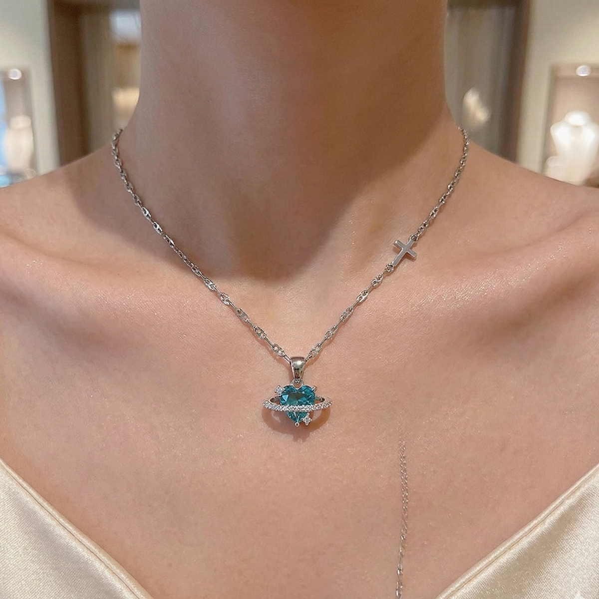 Radiant Heart Silver Necklace