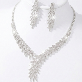Zircon Stone Set Necklace + Complimentary Earrings