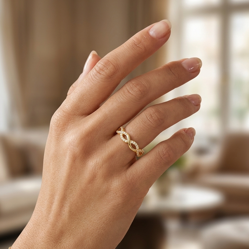 Luxury Gold Ring set with Zircon