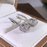 Square Hoop Earrings Set with Zirconium