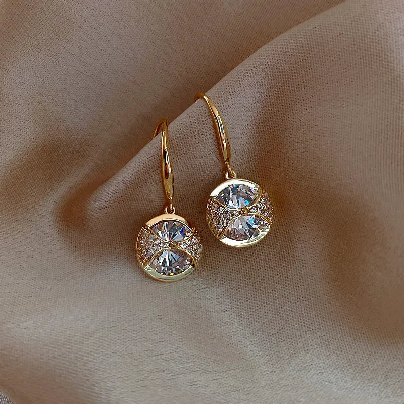 Luxury Circle Earrings Set with Zirconium