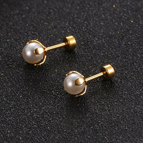 18K Gold Pearl Earrings