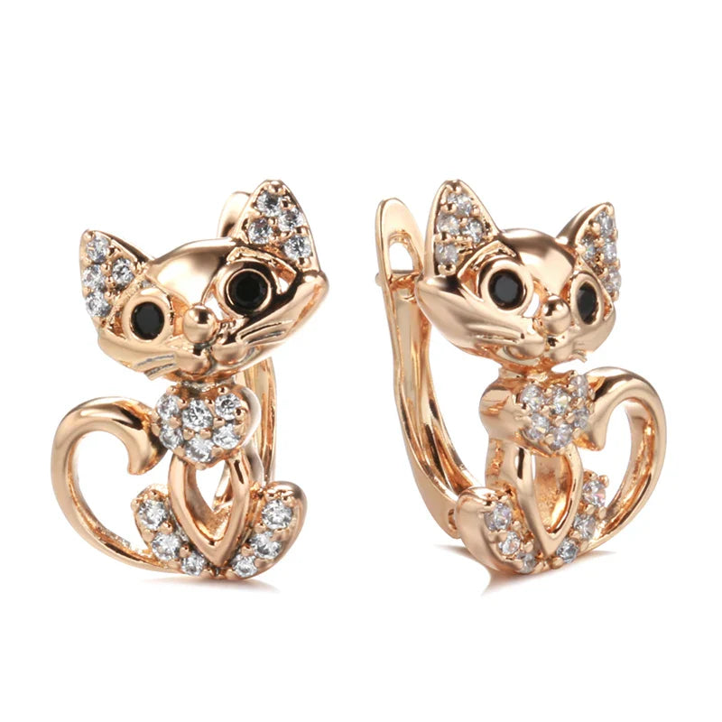 Kitten Earring with Zirconia