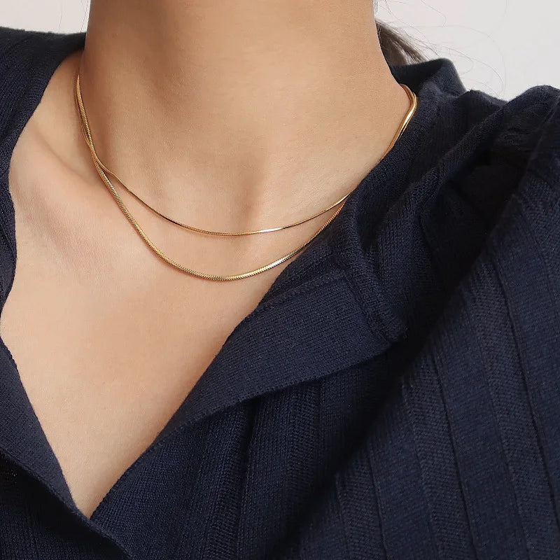 Delicate Double Necklace 18K