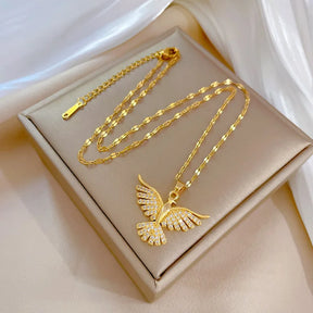 18K Zirconia Bird Necklace