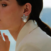 Life Pearl Earrings in 925 Silver Set with Zirconium