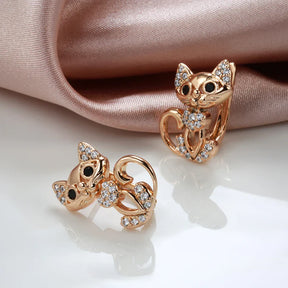 Kitten Earring with Zirconia