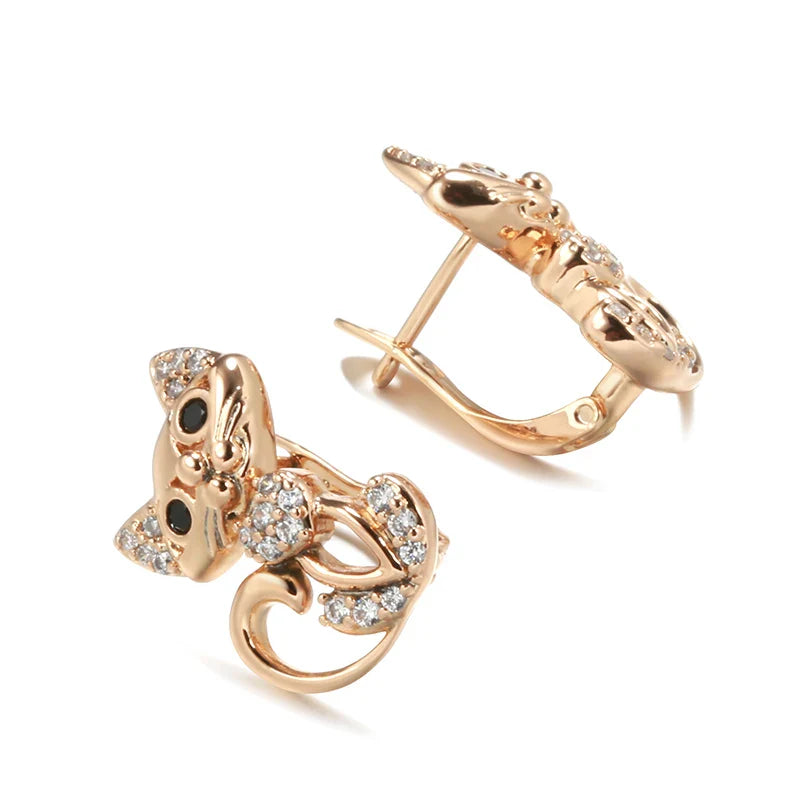 Kitten Earring with Zirconia