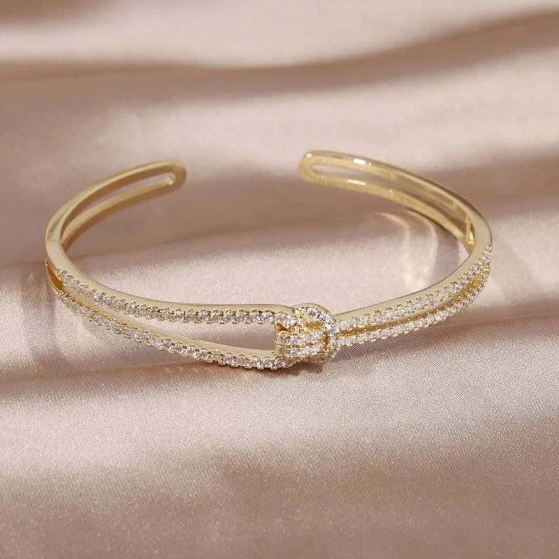 Interlaced Zircon-Set Bracelet