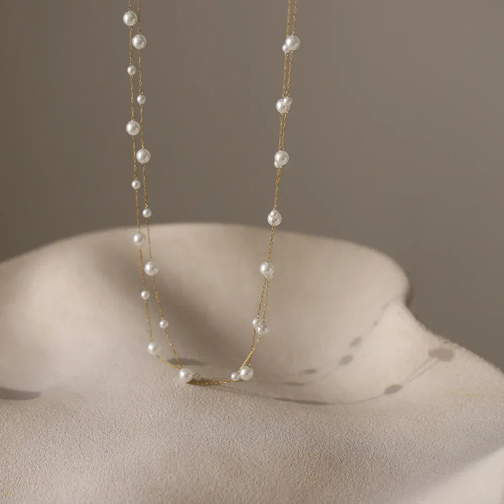 This Glamorous Double Pearl Necklace