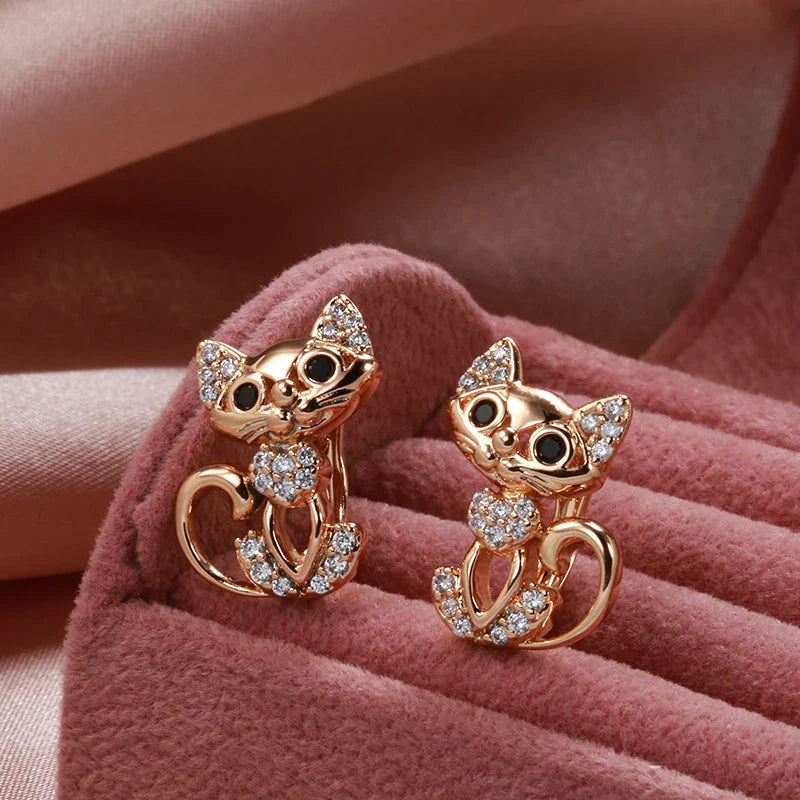 Kitten Earring with Zirconia