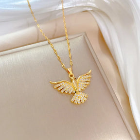 18K Zirconia Bird Necklace