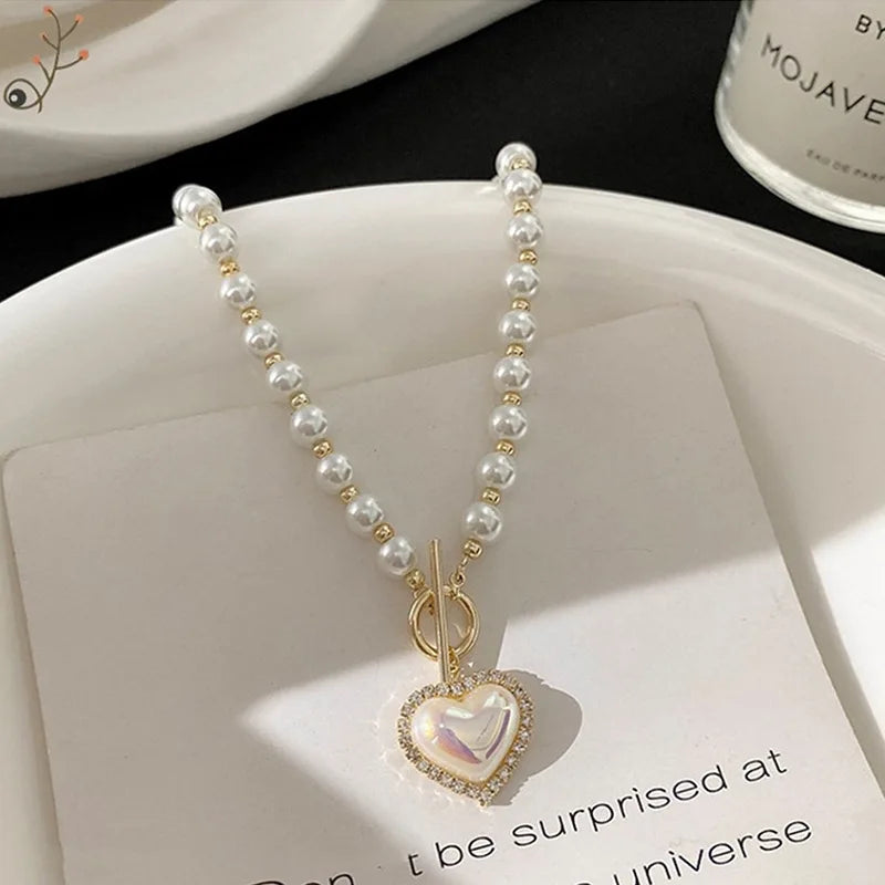Radiant Heart Pearl Necklace