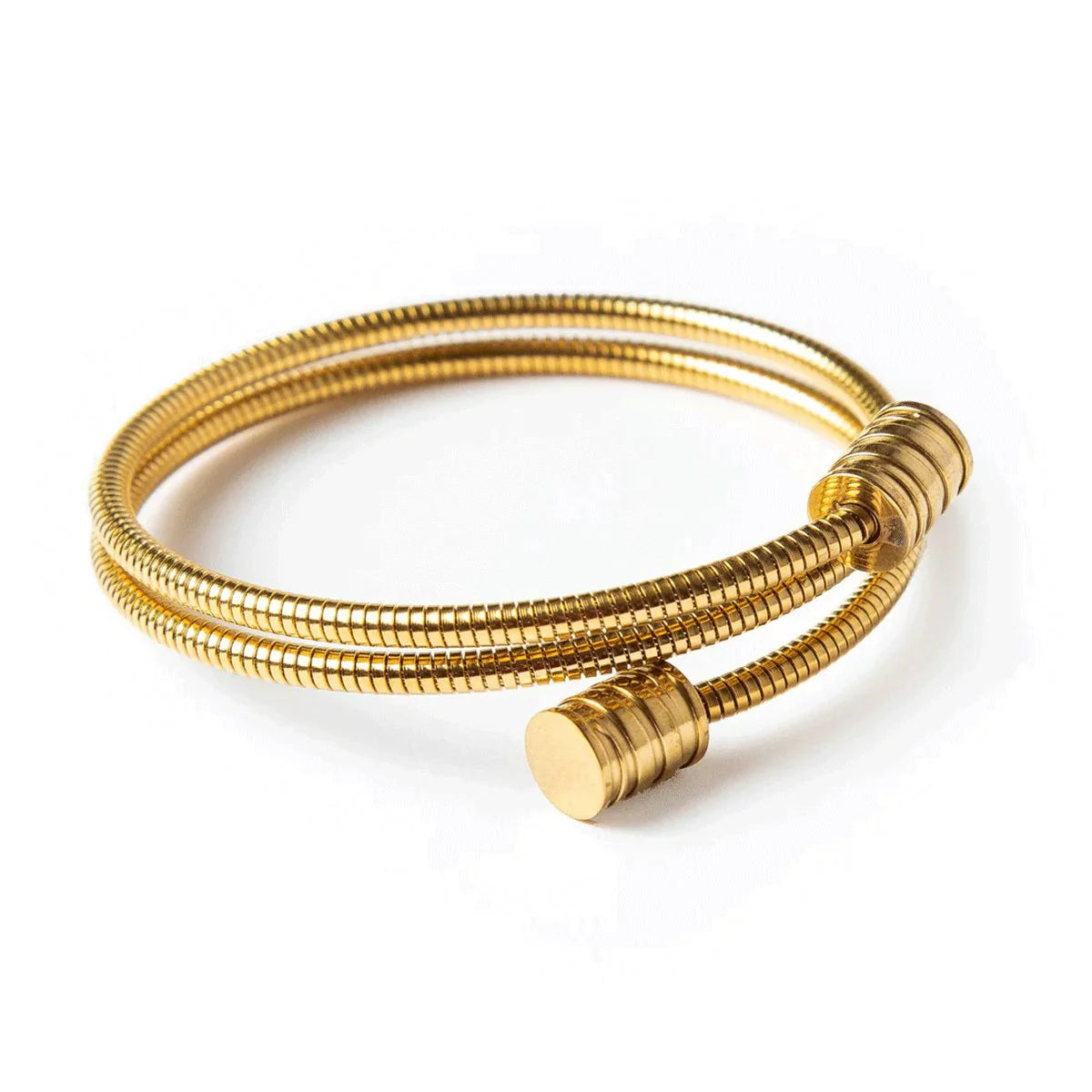 Triple Spiral Bangle Bracelet — 18K Gold Plated