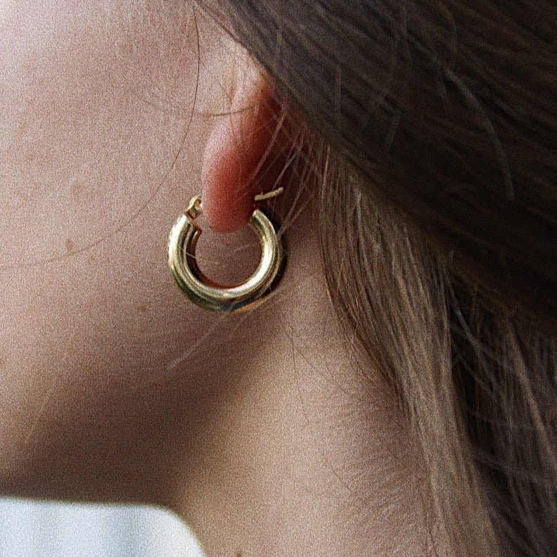 Lele G Tube Hoop Earrings — 18K Gold Plated