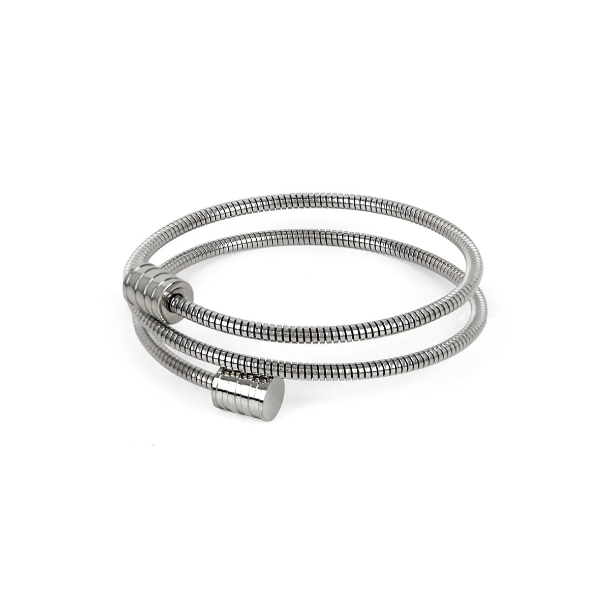 Triple Spiral Bangle Bracelet — Silver
